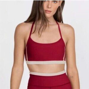 NWT Calme XL Endurance Cross Back Sports Bra Red 120753
